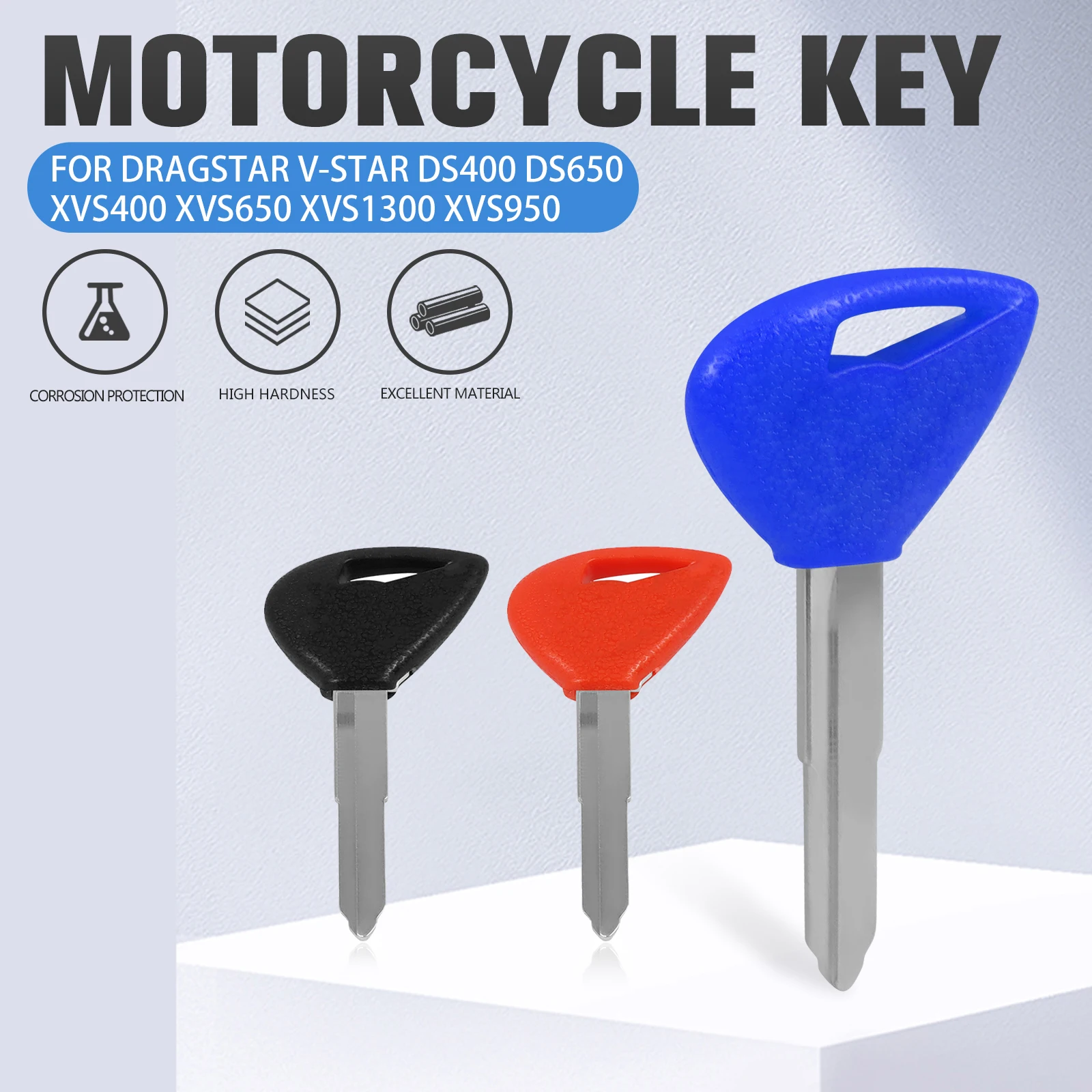 Ключ для мотоцикла без надписей необработанное лезвие Yamaha Dragstar V-Star DS400 DS650 XVS400 XVS650