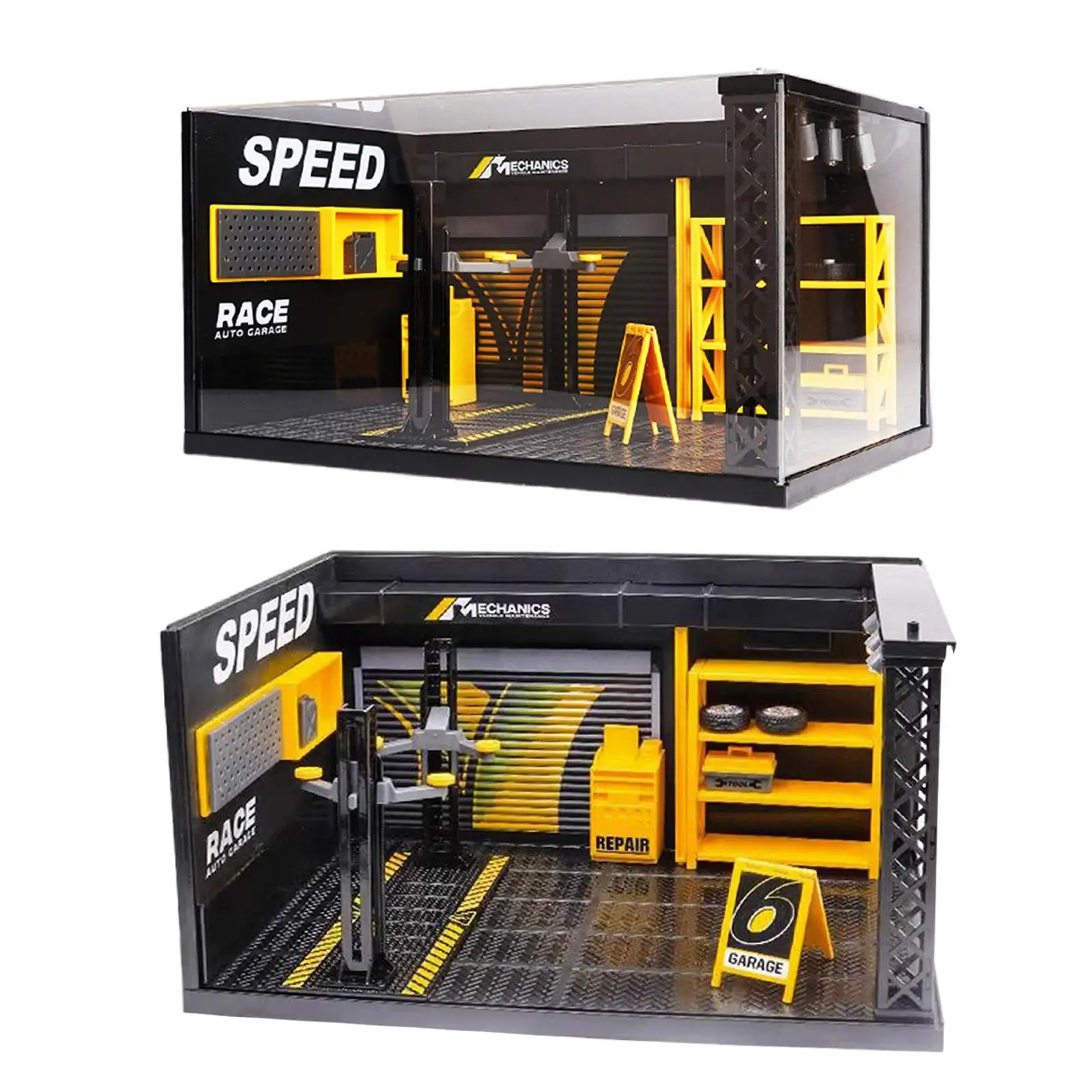 

1/24 Simulation Garage Display Case DIY Toys for Sand Table Scenery Diorama