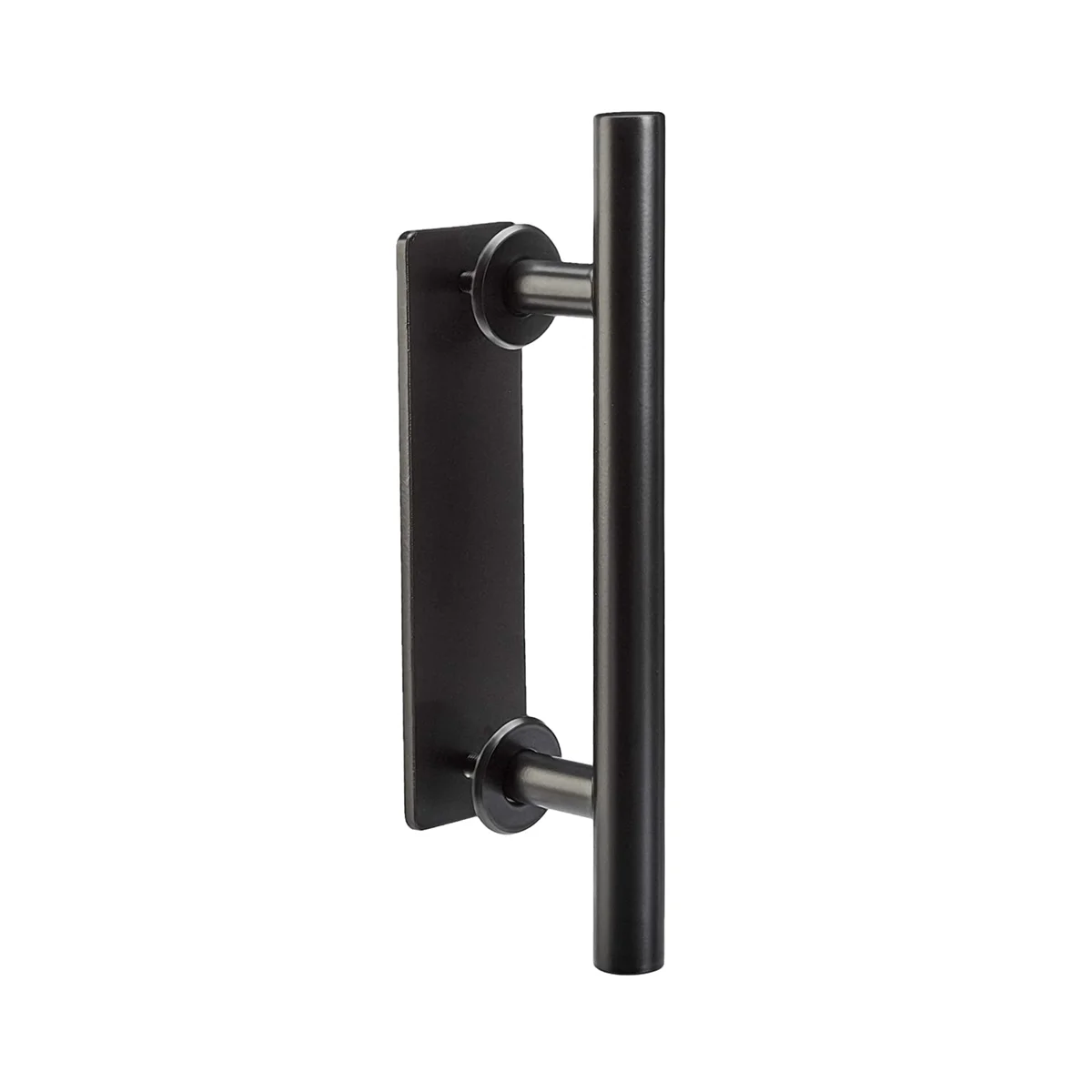 

Black Barn Door Handle Set-Straight Bar Wooden Door Indoor Sliding Door Handle Lightweight Circular Handle Black