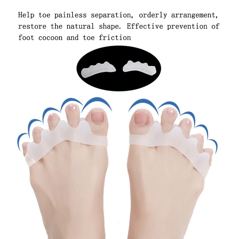 

Mini Gel Toe Splitter Portable Five-Holes Toe Straightener Separators