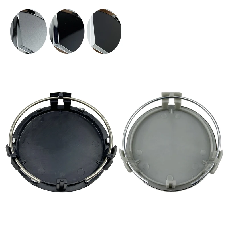 60 шт. 75 мм глянцевая черная серебряная колпачок для центра колеса логотип