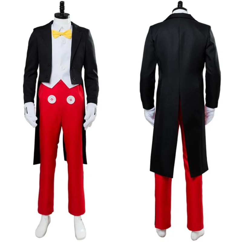

Mickey Cosplay Adult Men Tuxedo Clothes Full Suit Uniform Halloween Cosplay Magician Costume