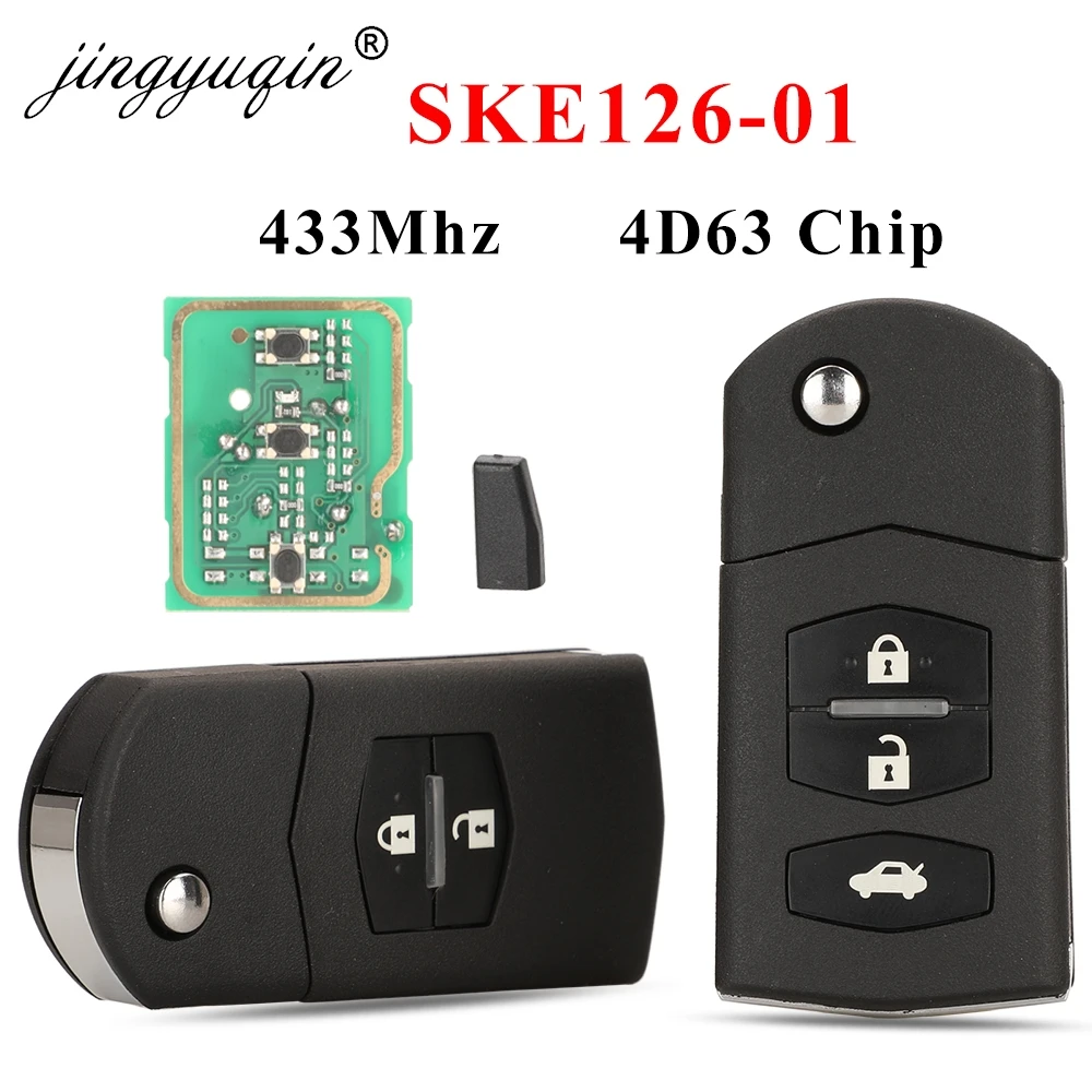 

Jingyuqin SKE126-01 2/3 Кнопки Складной Автомобильный Дистанционный Ключ Для MAZDA 2 M2 Demio/3 M3 Axela/5 M5 Premacy/6 M6 At...