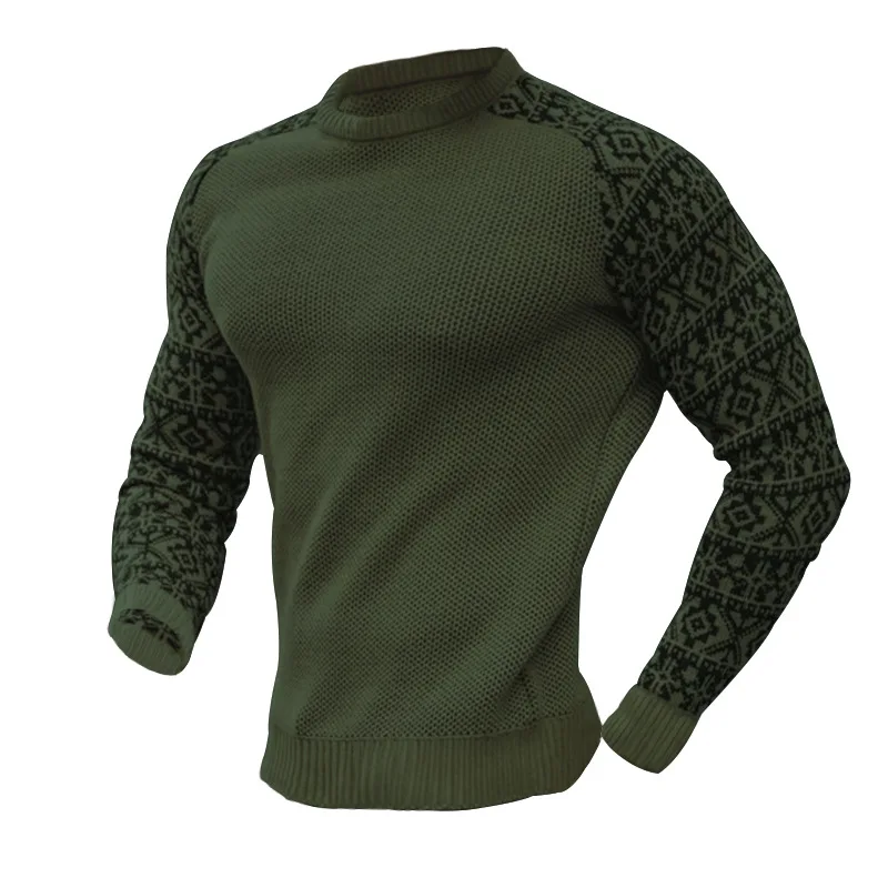 

Autumn/Winter 2022 New High Quality Waffle Pullover Men'S Printed Patchwork Jersey Fashion Leggings Sweater Men'S Wear