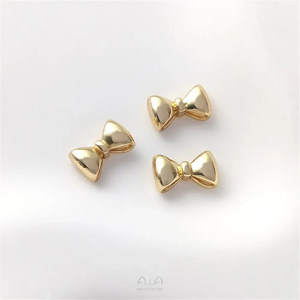 1 шт. 14-каратное золото гладкий жемчужный браслет с бантом ожерелье двухрядными