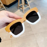 2022 fashion retro square double colors kids sunglasses brand designer children eyewear boys girls baby goggle shades