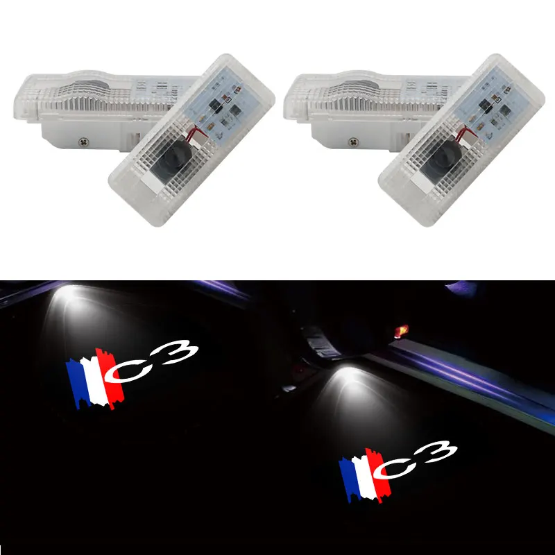 

2pcs Car Led Door Welcome Lights Performance Logo Projector for Citroen C3 II Pluriel Picasso Ghost Shadow Light Auto Accessory