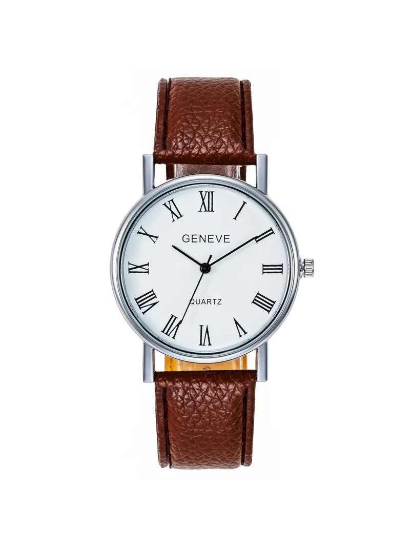 2023 Explosive Roman Numerals Dial Men's Ladies Business Watch Men's Belt Quartz Watch Students Casual Fashion Trend Gift Watch