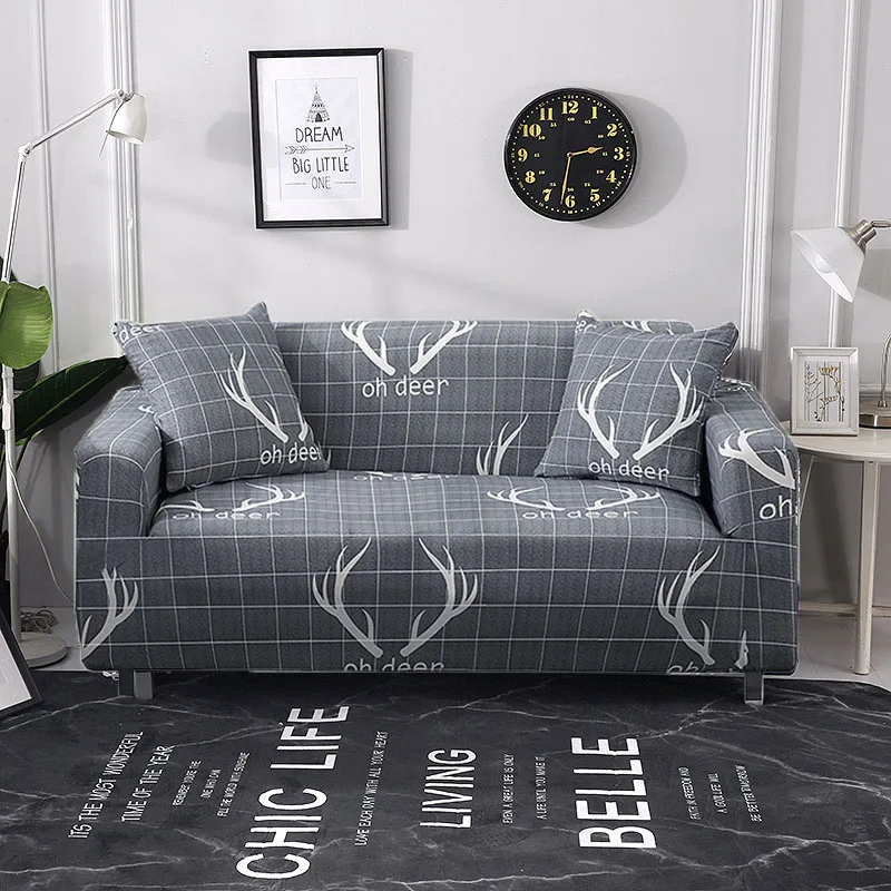 

Fashion Geometric Printed Sofa Cover Adjustable Elastic Anti-Scratch Combination Couch Kit Universal All-Inclusive Protector