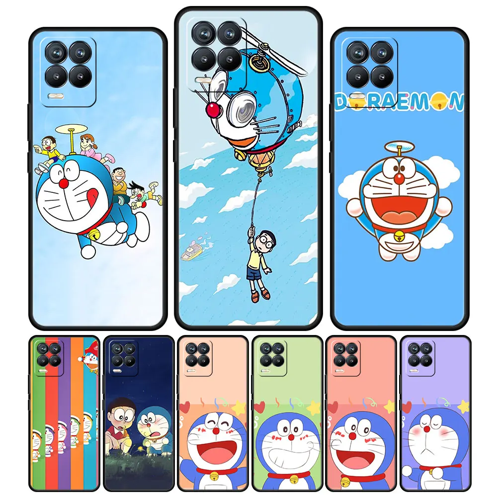 

Case Cover for Realme 8 Pro 6 7 9 8i 9i C3 C11 C15 C21 C21y C25y GT XT Neo2 Neo3 C35 Black Capinha Capa Coque Thin Doraemon Fly