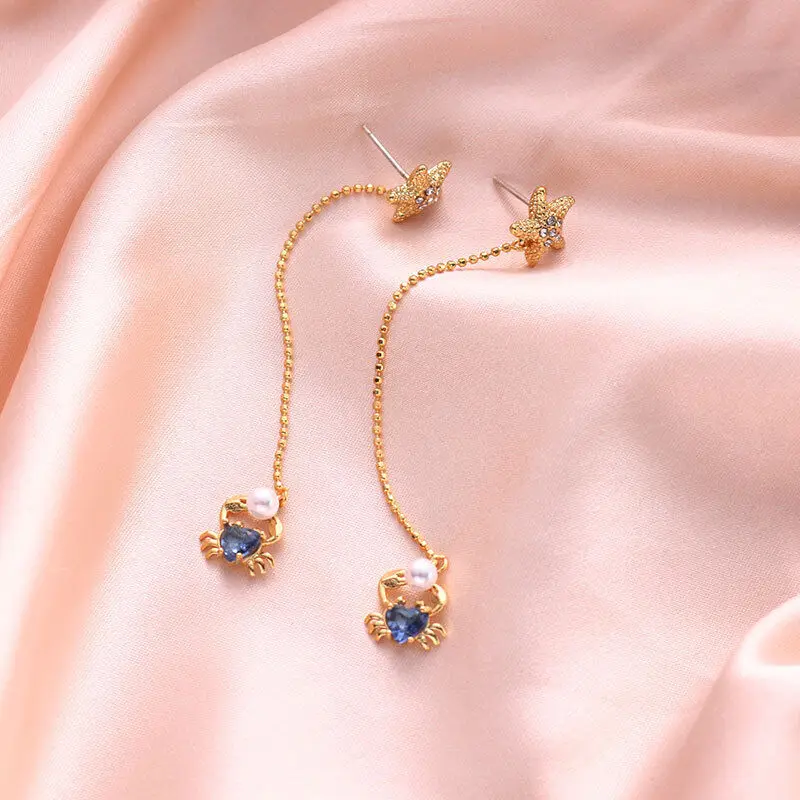 

NWT Sea star blue crab linear Earrings