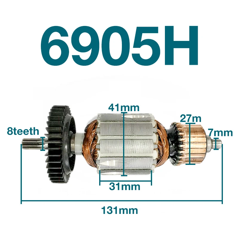

AC220-240V Rotor Armature for Makita 6905H Electric Wrench 8teeth Rotor Armature Anchor Replacement Accessories