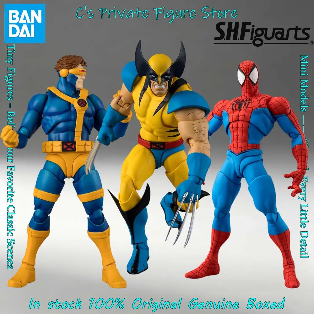 Фото Горячая распродажа! В наличии: фигурки Bandai SHFiguarts MARVEL GAMERVERSE — Волкерин, Человек-паук, Циклоп. Аниме-модели, подарок. №1
