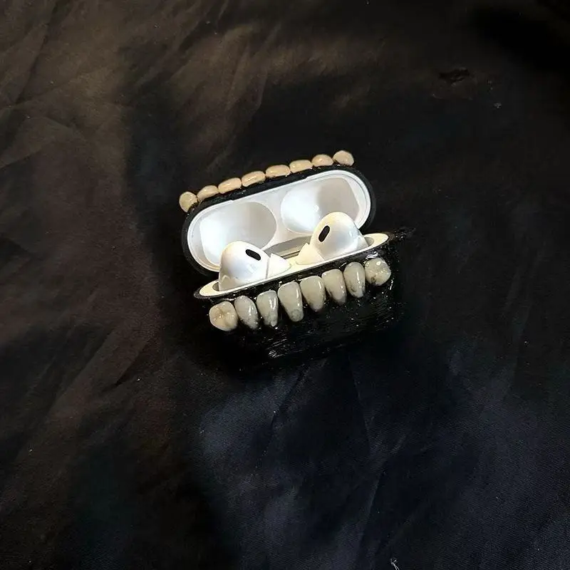 Фото Airpods 1/2 модный универсальный 4 3 2 1 Pro 3 Pro 2 Pro стерео рюкзак с акулой Bluetooth защитный чехол для наушников №5