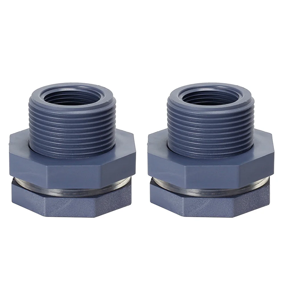 

2pcs Seal Adapter Hose Water Tank Connector Female Thread Rain Barrel PVC Plastic 3/4 Inch Bulkhead Fitting Universal Soild Home