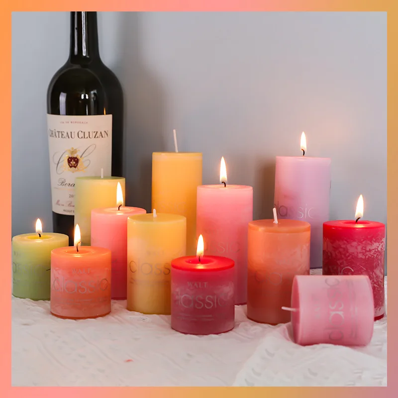 

Romantic Classic Colorful Scented Candle Indoor Smokeless Deodorant Request Wedding Decorative candle Light Dinner Home life