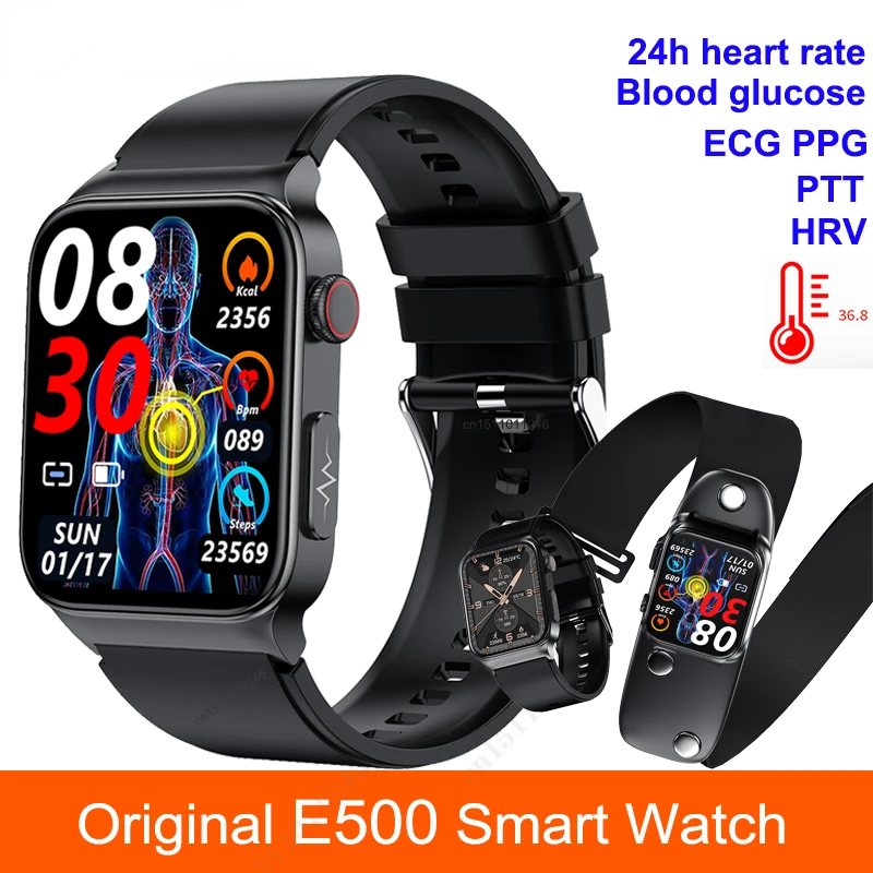 

Смарт-часы мужские с функцией измерения уровня сахара в крови, IP68