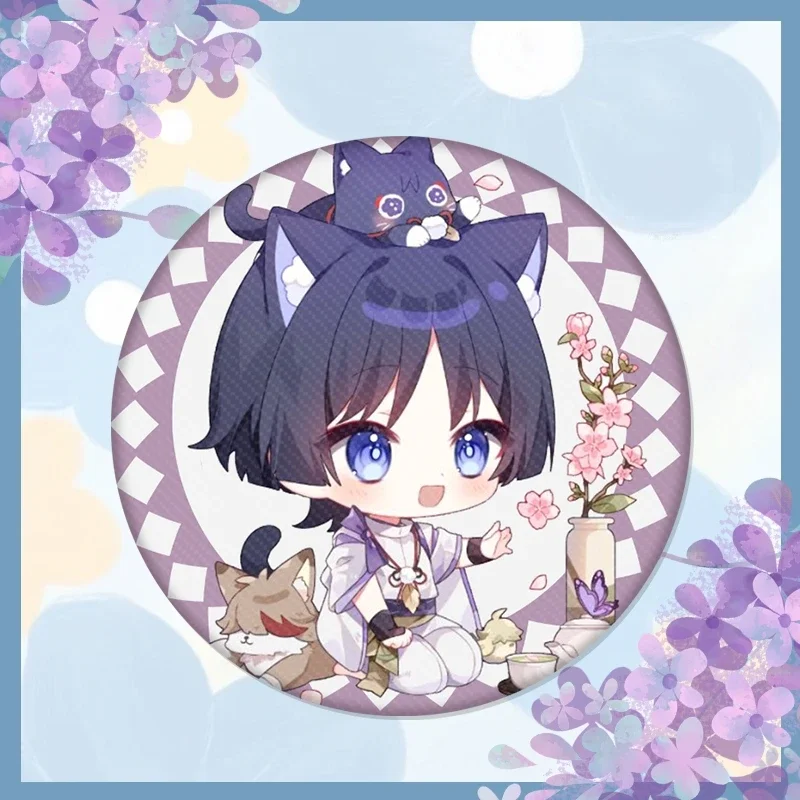 Аниме Genshin Impact Wanderer Косплей Кот серия симпатичный значок ambito