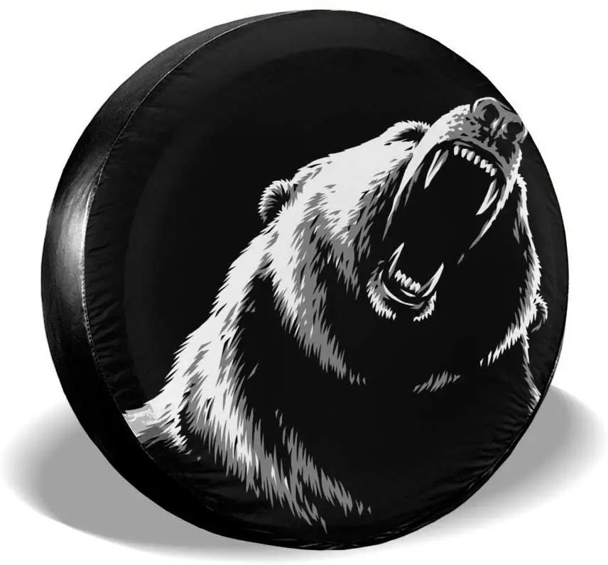 

Foruidea Bear Spare Tire Cover Waterproof Dust-Proof UV Sun Wheel Tire Cover Fit for Jeep,Trailer, 15 Inch