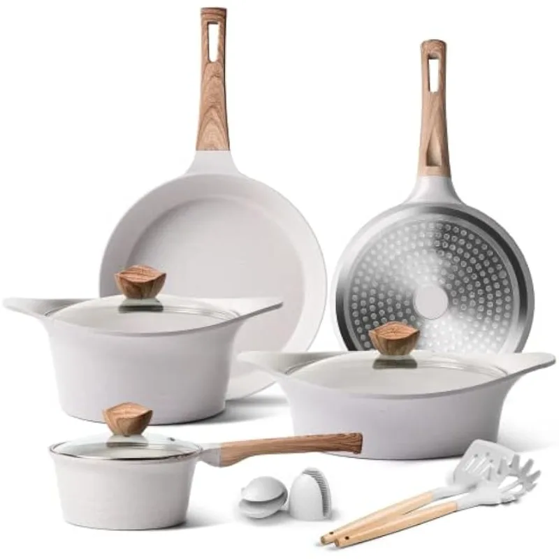 

Набор антипригарных сковородок и кастрюль, набор посуды из белого гранита, Набор Антипригарной индукционной посуды с кастрюлями, кастрюлями, кастрюлями