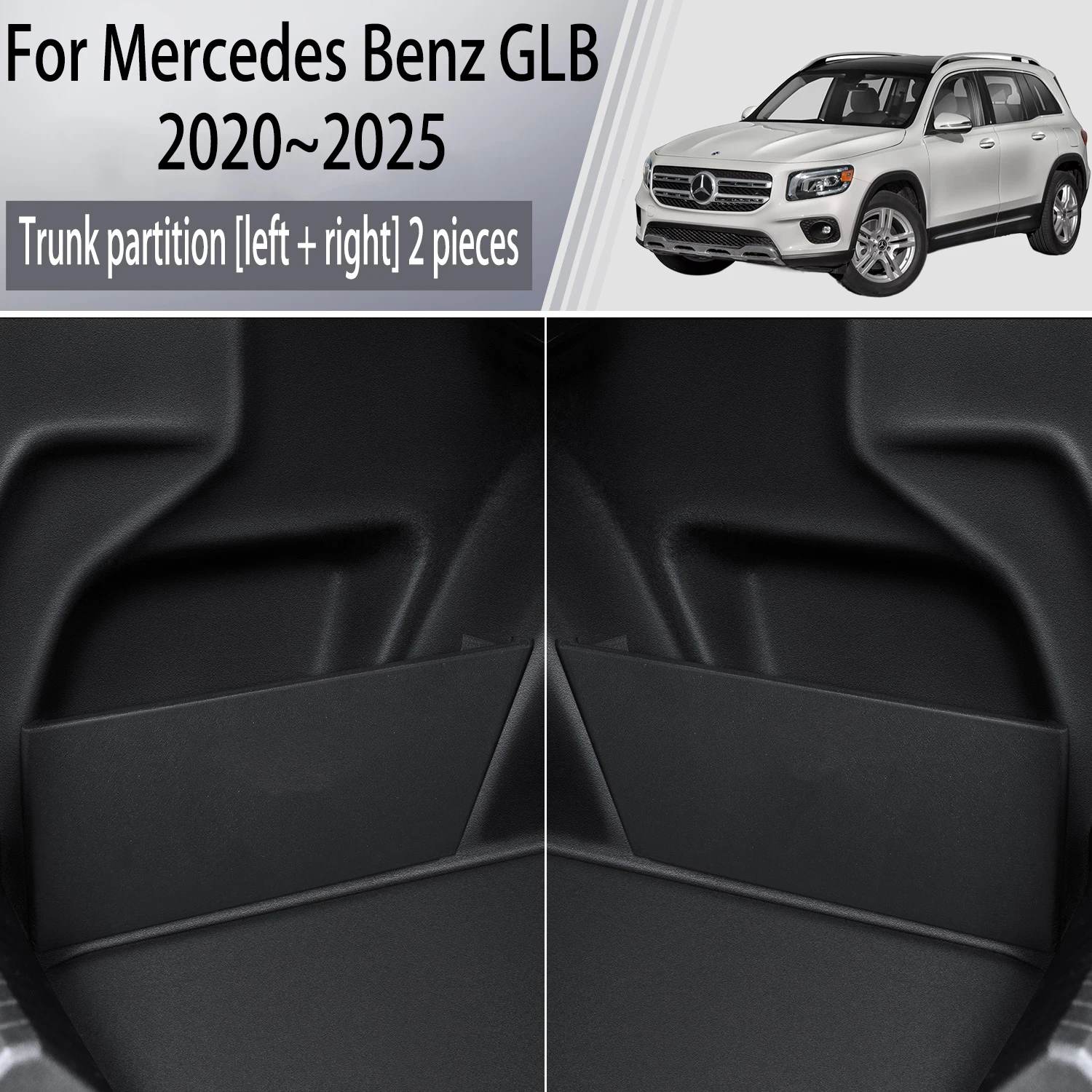 

Для Mercedes Benz GLB X247 2020 ~ 2025 2022 утолщенная перегородка для хранения багажника, многофункциональный ящик для хранения, аксессуары для салона автомобиля