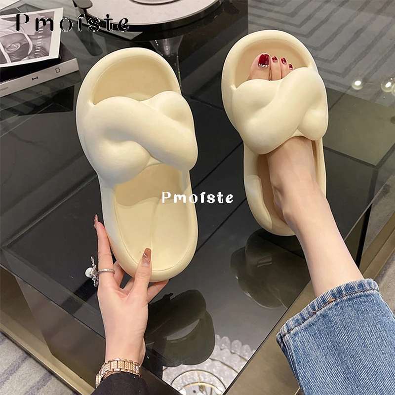 Summer Twine Slippers for Women 2023 New Cute EVA Slippers Comfortable Thick Soled Non-slip House Shoes Bathroom Slippers