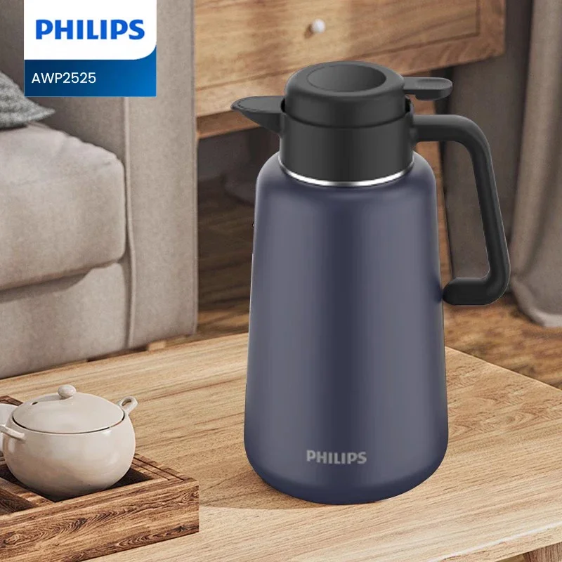 Фото Термос Philips 1.8 л из нержавеющей стали SUS316 с вакуумной изоляцией на 48 часов, для дома и кухни, AWP2525 №1
