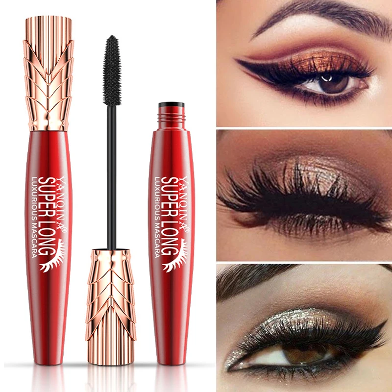 

4D Silk Fiber Lash Mascara Waterproof Quick Dry Black Mascara for Eyelash Extension Curling Thick Extension Eye Lashes Cosmetic