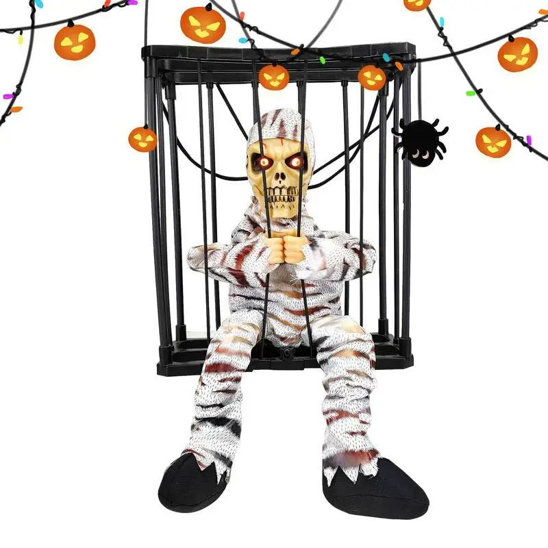 

Motion Activated Halloween Decorations Sound Touch Activated Scary Skull Ghost Halloween Battery Powered Hangable Horror