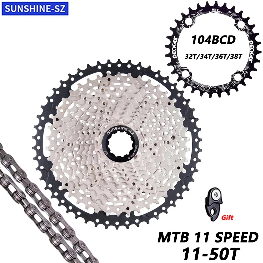 

MTB Bicycle 11 Speed 11-50T Cassette Mountain Bike 11S Wide Ratio Freewheel K7 Sprocket Parts 11V Chain For M7000 M8000 M9000 X1