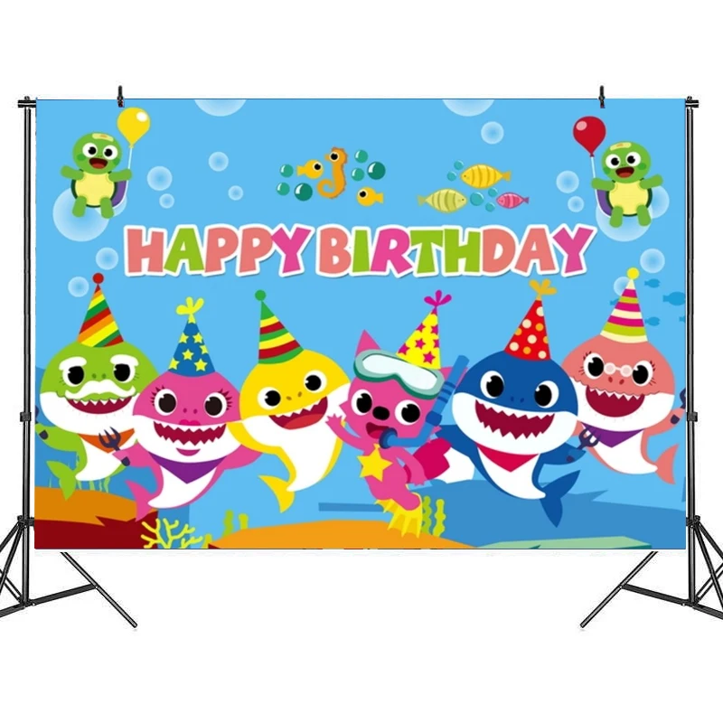 Детские праздничные фоны в виде акулы для вечеринки принадлежности праздничного