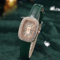 2022 fashion diamond ladies watch waterproof luxury quartz watches for women square strap gifts relogio feminino zegarek damski