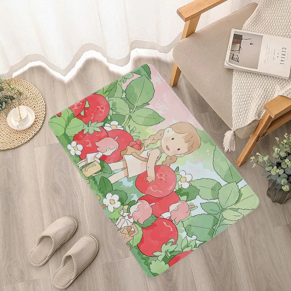 Фланелевый напольный коврик с принтом зеленых растений декоративный ковер для