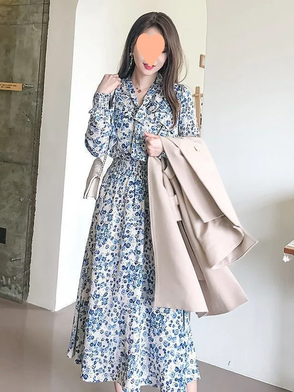 Женское длинное шелковое платье в западном стиле облегающее французское