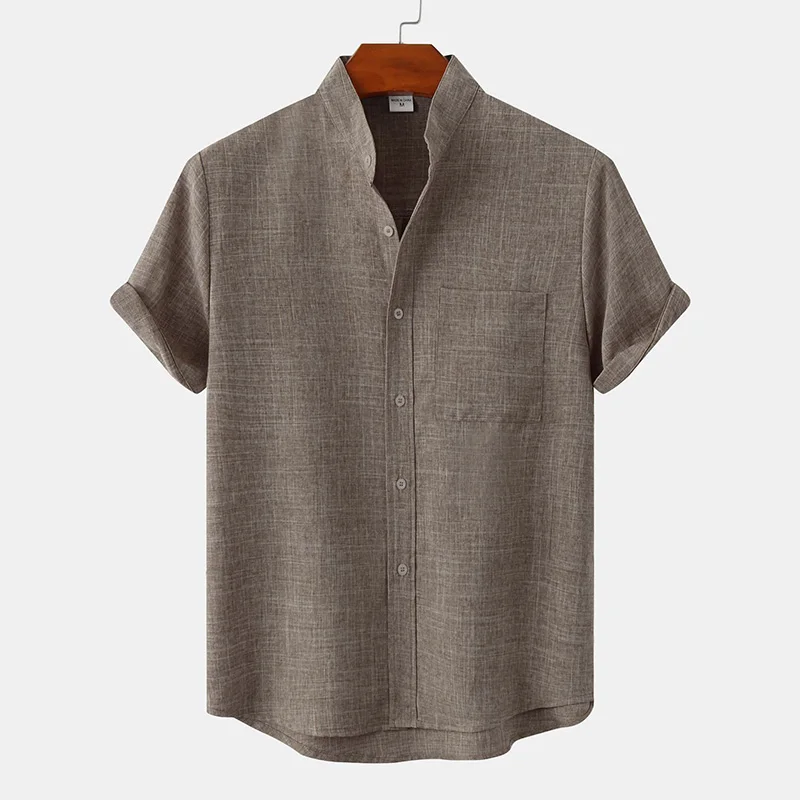 

Summer Fashion Mens Cotton Linen Tee Shirt Male Streetwear Casual Solid Loose T-shirts Men Short Sleeve Crew Neck Pullover Top