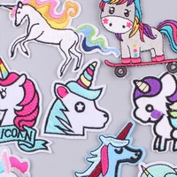 cute cartoon unicorn fusible clothing patch accessories for sewing embroidered patches for denim jacket applique for clothes