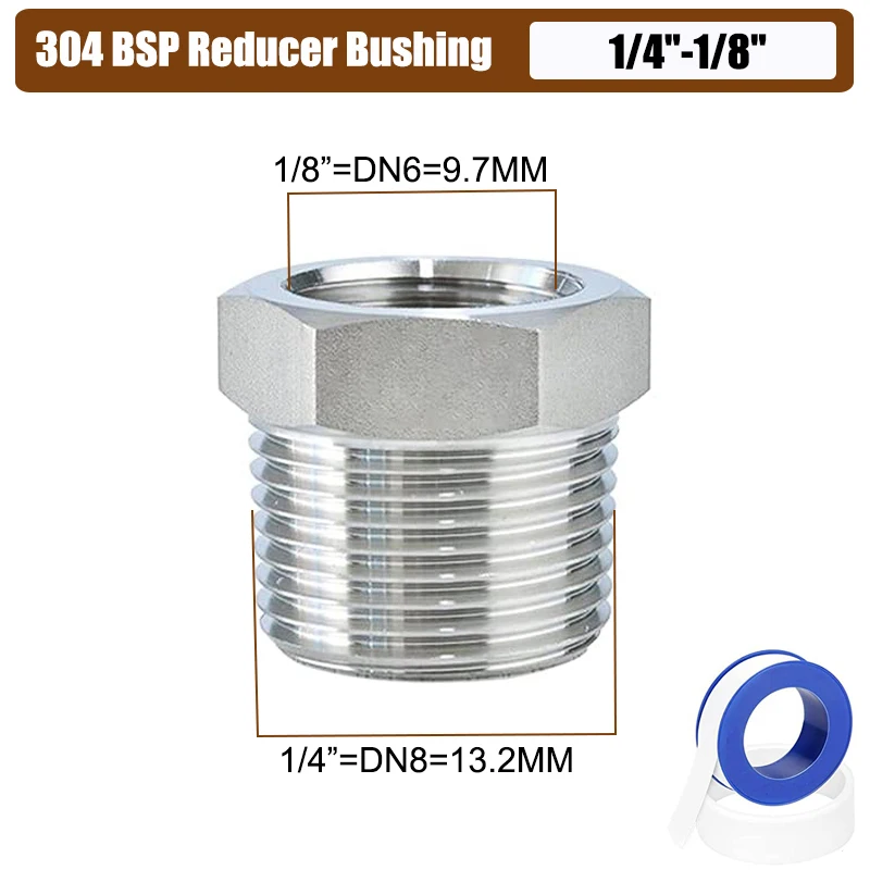 

Редукторная втулка из нержавеющей стали 1/8"-1/2" BSP