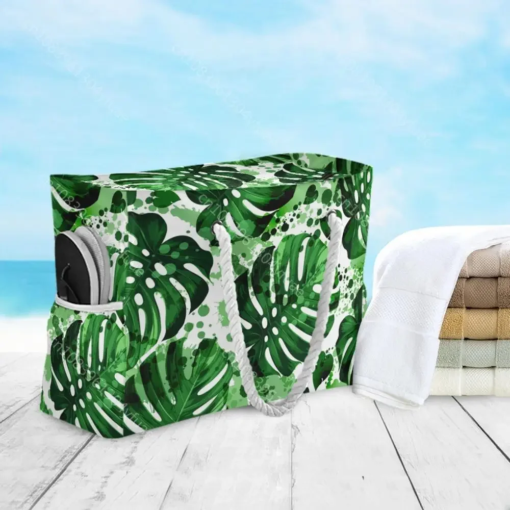 Новая пляжная сумка-тоут модная женская летняя вместительная тропическая сумка