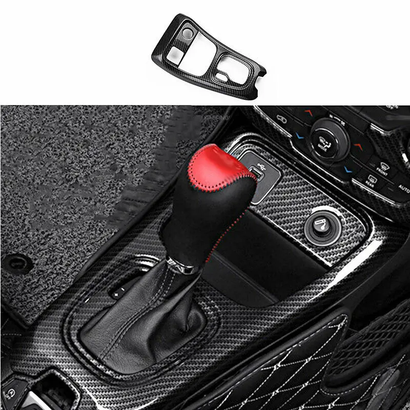 

For 2017-20 Jeep Compass ABS Carbon Fiber Central Console Gear Shift Panel Trim