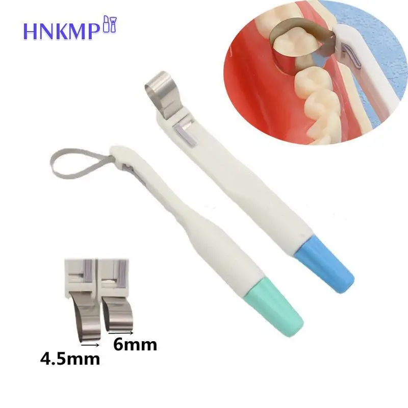 

Dental Matrix Band Matrice Adjustable Ring System Roll Type Curved PreFormed 4.5/6mm Band For Perfect Dental Crown Making Tool