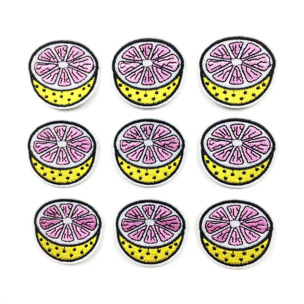 4.3*4.5 см Вышитые настраиваемые наклейки на одежду пластыри для одежды DIY оранжевые наклейки на заплатку на одежде 10 шт.