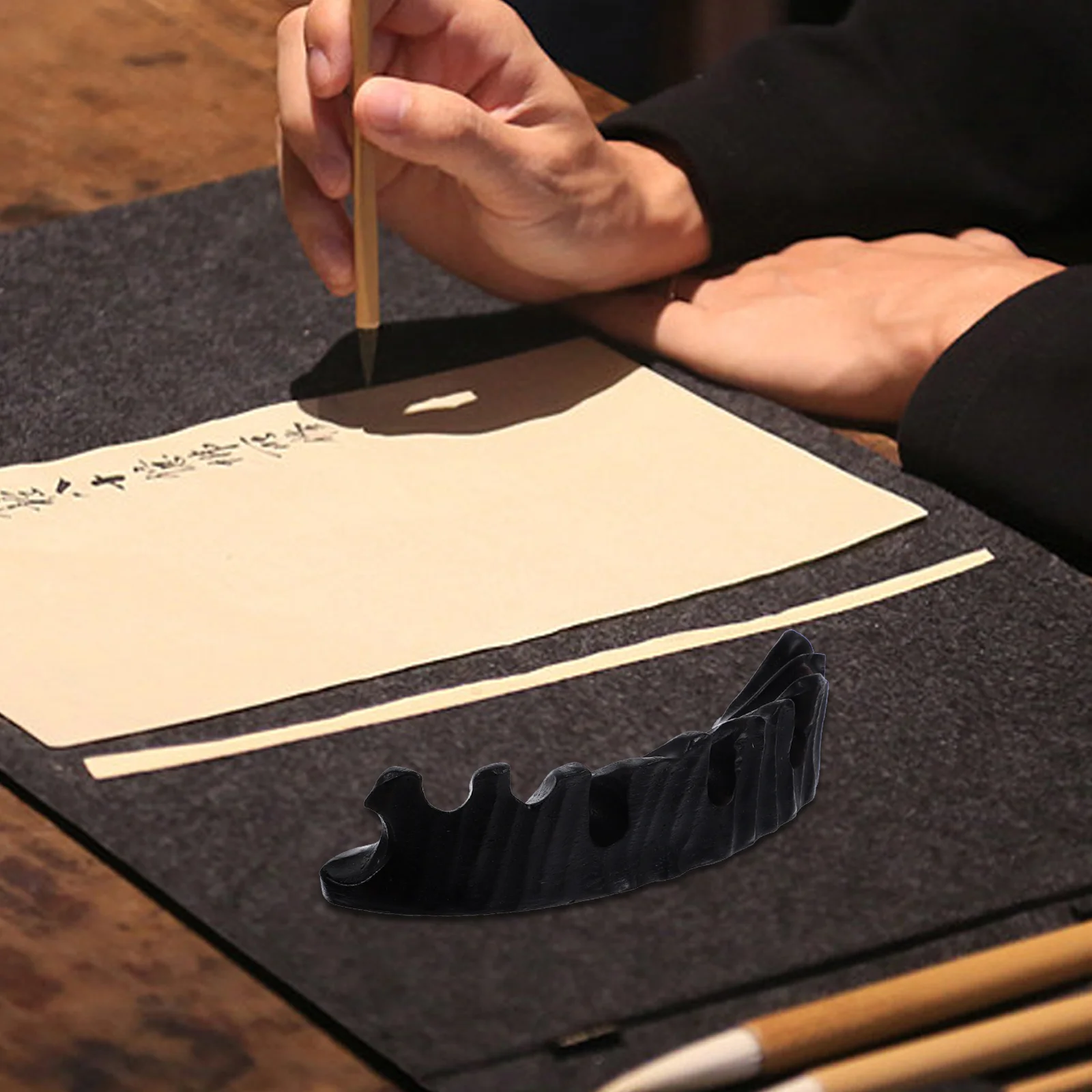 

Brush Holder Paintbrushes Calligraphy Rack Stationery Supply Ink Wood Paperweight Ebony Pen Shelf Root