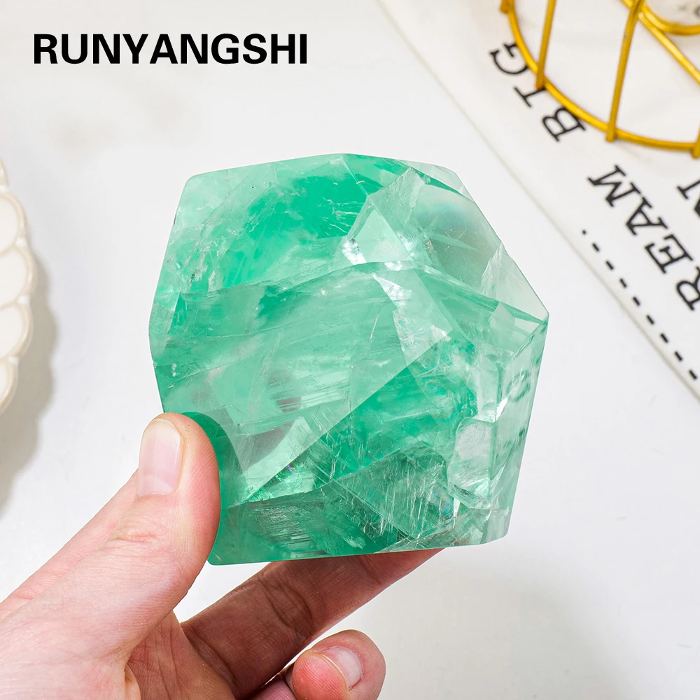 

1KG Free Size Natural Healing Stones Green Fluorite Irregular Gemstone polyhedral Stone Ornament Wholesale