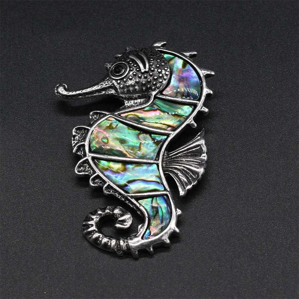 

4PCS Cute Hippo Shape Natural Shell Abalone Brooch Pendant 56x40mm For Jewelry Making DIY Necklace Accessories Charm Gift