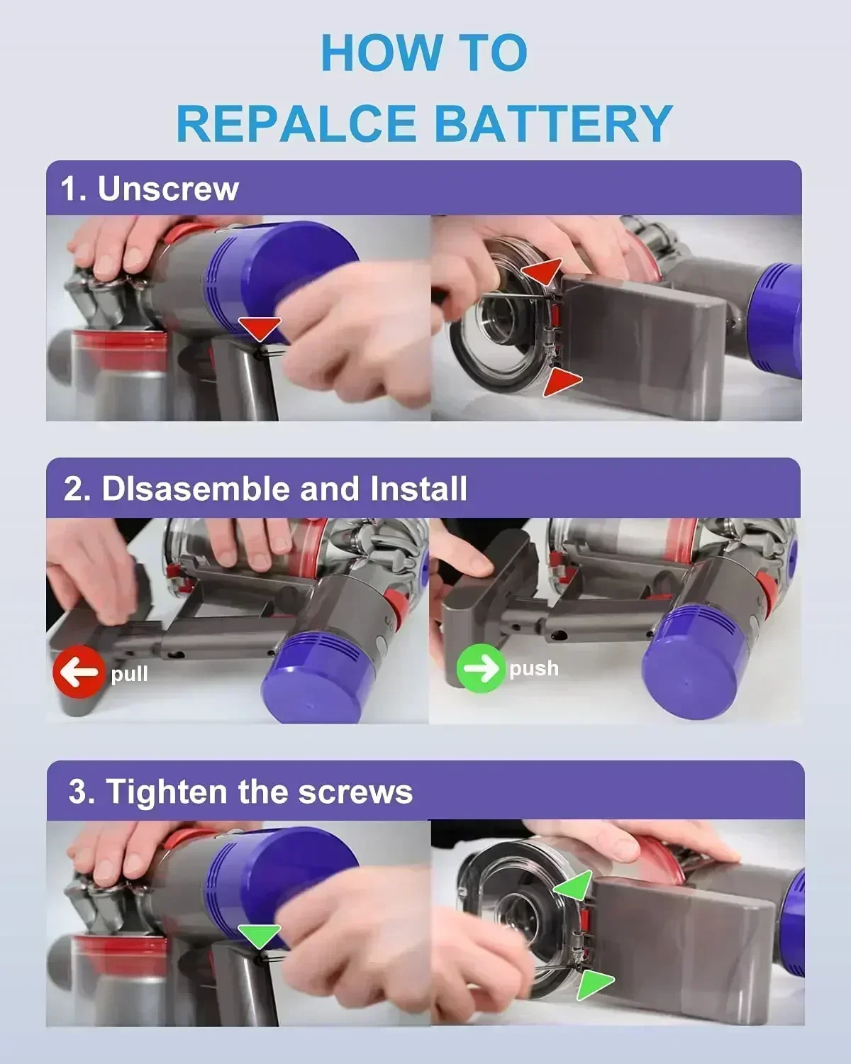 Фото Для Dyson V6 V7 V8 V10 аккумуляторная батарея SV10 SV11 SV12 DC59 DC62 аккумулятор для пылесоса DC58 аккумулятор для Sony аккумуляторная батарея №2