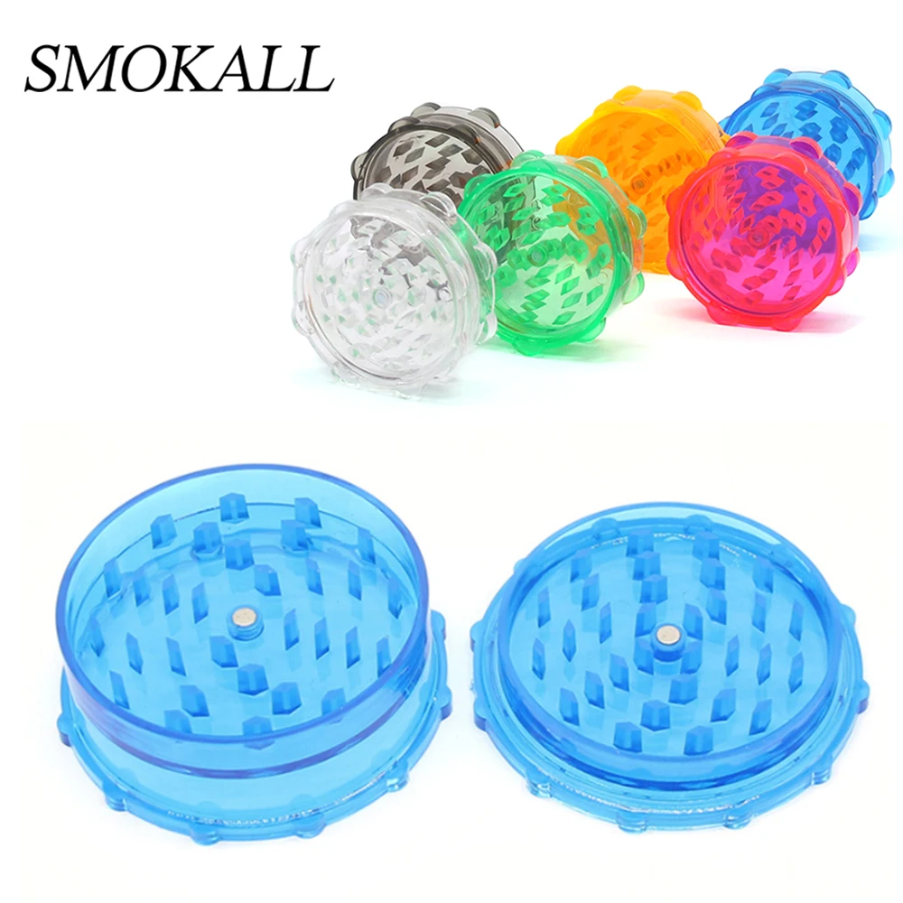 

50Pcs Tobacco Grinder 63mm Diameter Herb Plastic Crusher Storage Case Box Grinders Smoke Pipe Smoking Accessories Pipa Pipes