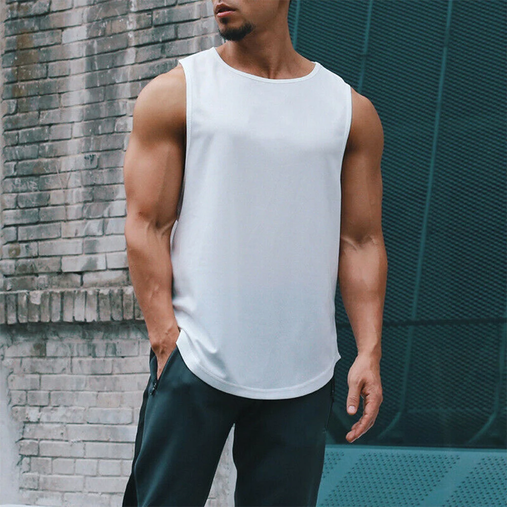 

Man Quick Dry Bodybuild Tank Top Fitness Gym Workout Undershirt Running Singlet Sleeveless Shirt Sports Seamless Muscle Vest