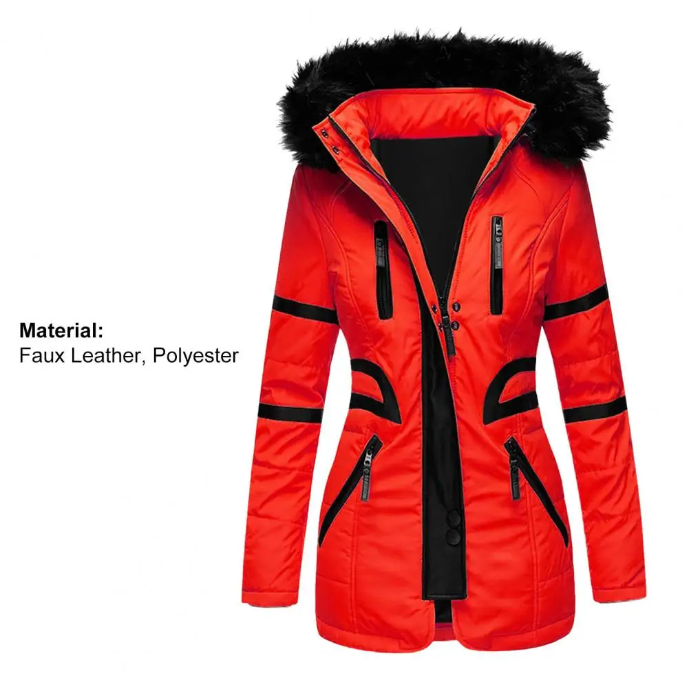 Women's Coat Jacket Solid Color Zipper Button Winter Coat Casual Thickened Warm Plush Hooded Coat Women's Outdoor Jacket