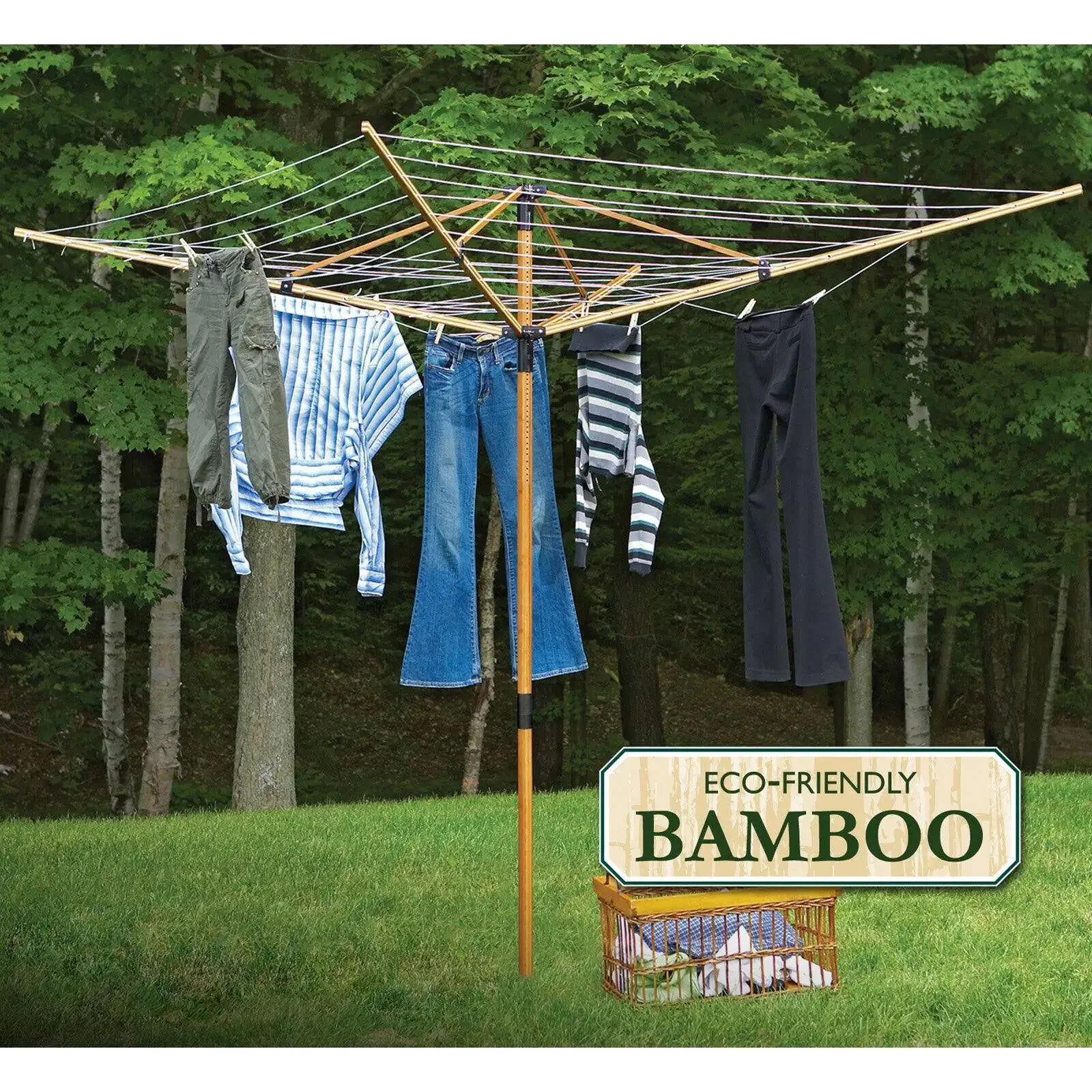 

GCL9FAB Bamboo Fold-Away Clothesline