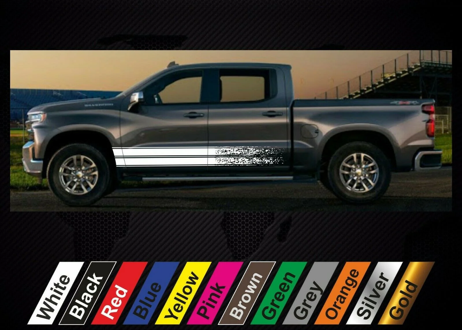 

Наклейки для x2 Chevrolet Silverado графика боковая полоса наклейка #11